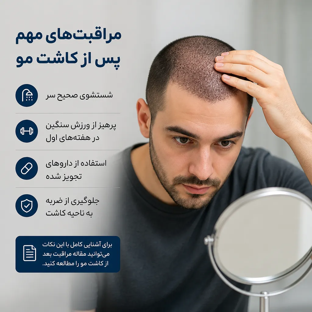 مراقبت‌های مهم پس از کاشت مو