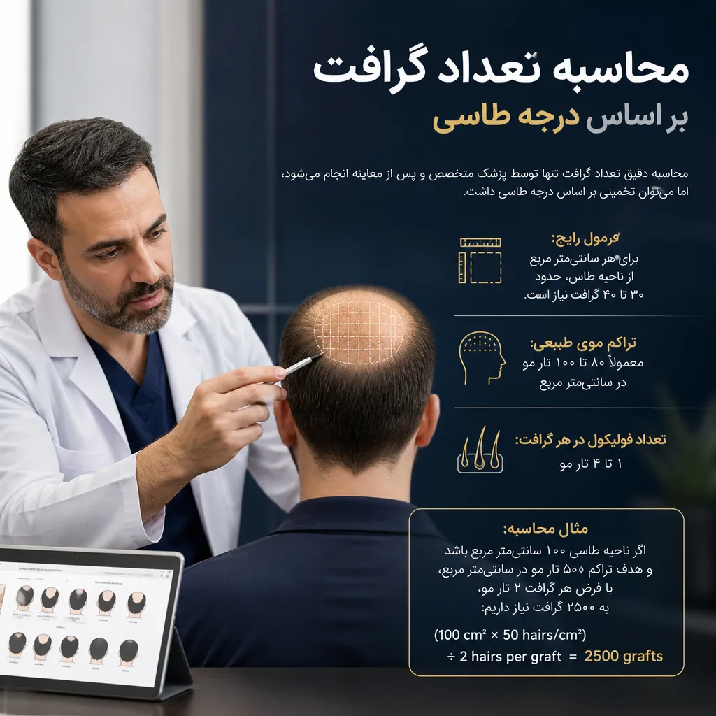محاسبه تعداد گرافت بر اساس درجه طاسی