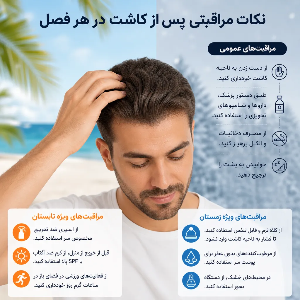 نکات مراقبتی پس از کاشت در هر فصل