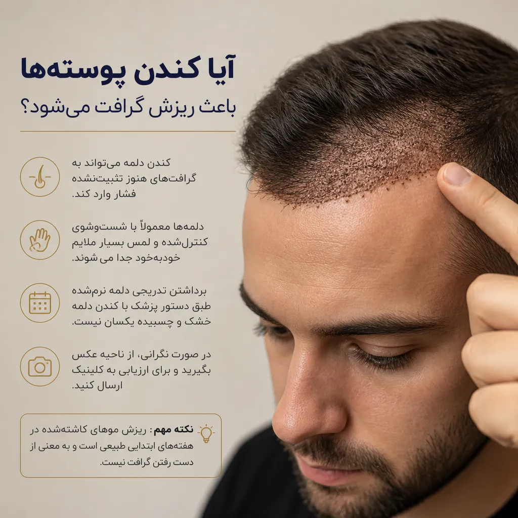 آیا کندن پوسته‌ها باعث ریزش گرافت می‌شود؟