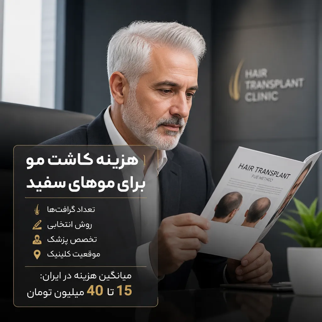 کاشت مو برای موهای سفید؛ آیا موی سفید رشد میکند؟ 3 هزینه کاشت مو برای موهای سفید