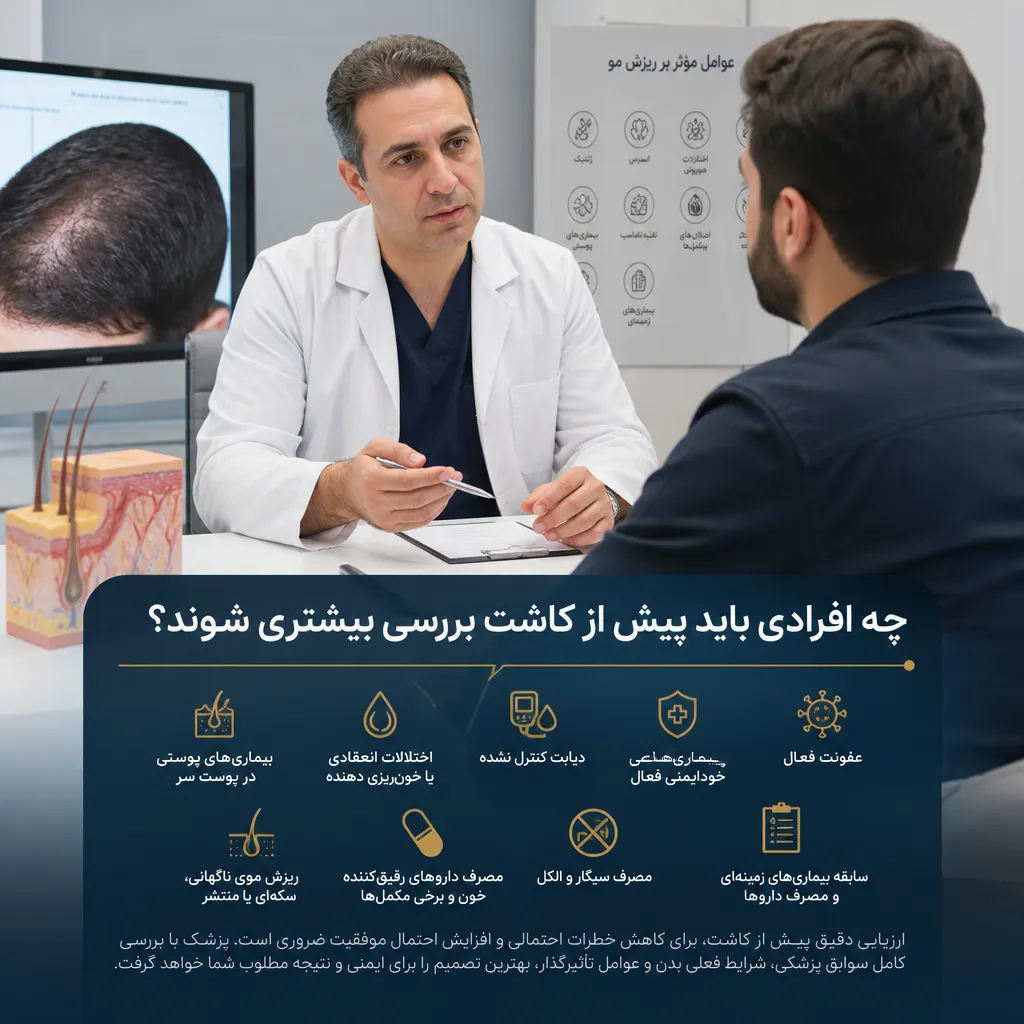 چه افرادی باید پیش از کاشت بررسی بیشتری شوند؟