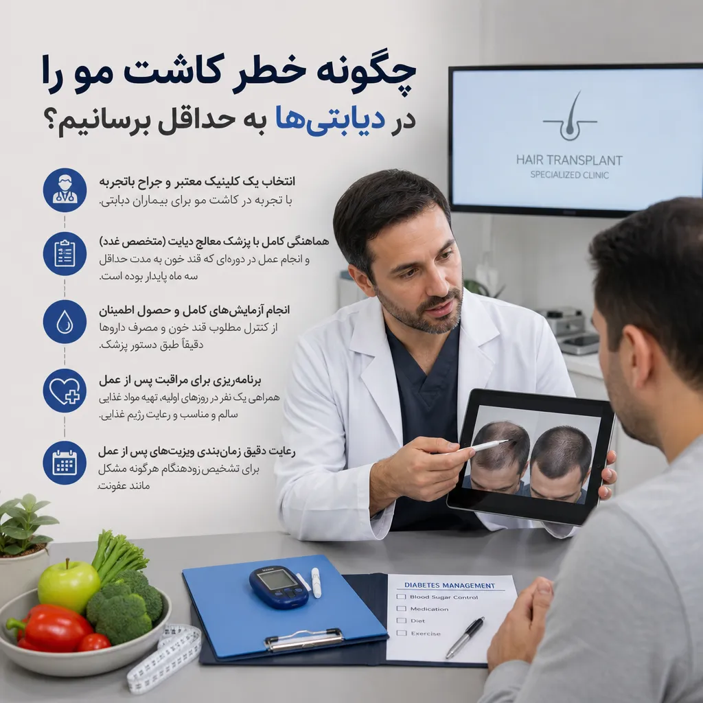 چگونه خطر کاشت مو را در دیابتی‌ها به حداقل برسانیم؟