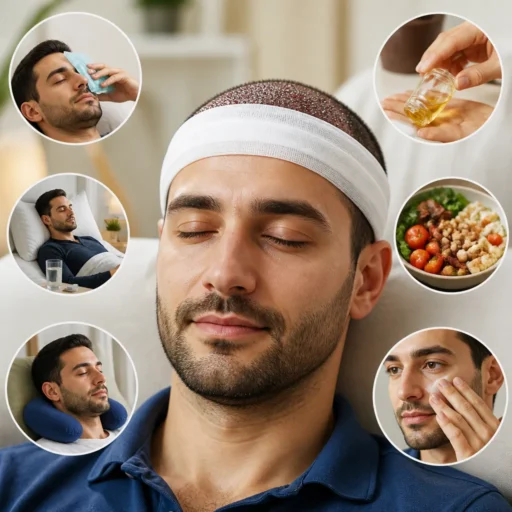 درمان ورم صورت و چشم بعد از کاشت مو