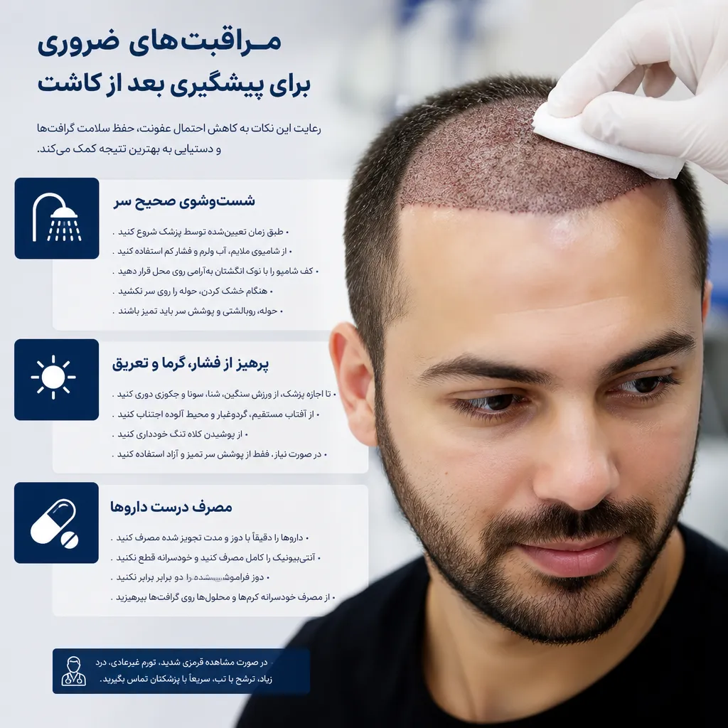 مراقبت‌های ضروری برای پیشگیری بعد از کاشت