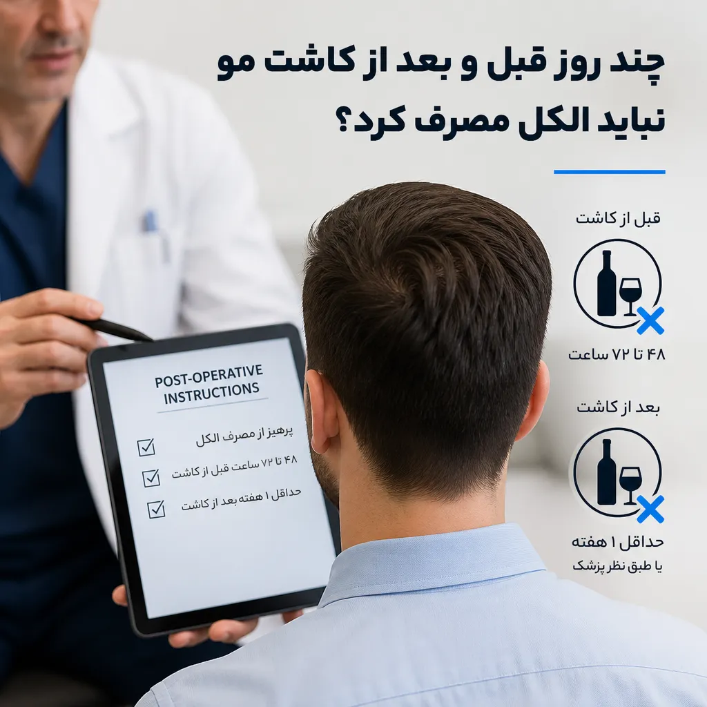 تاثیر مصرف الکل بر نتیجه کاشت مو؛ عوارض، خطرات و زمان قطع مصرف 3 چند روز قبل و بعد از کاشت مو نباید الکل مصرف کرد؟
